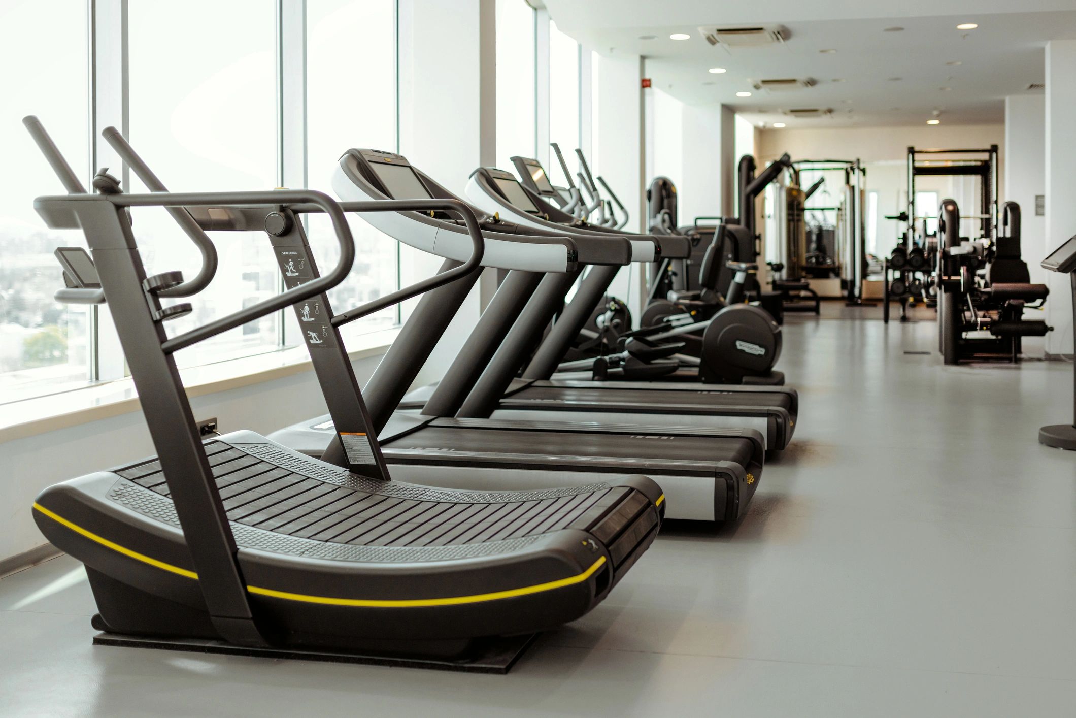 Modern boutique fitness studio interior with premium equipment